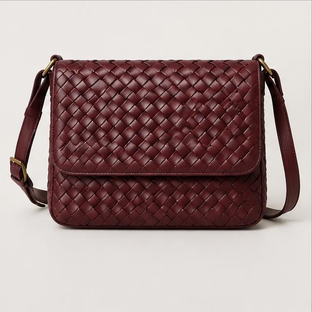 Burgundy Woven Crossbody