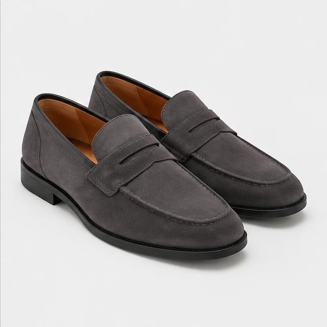 Graphite Penny Loafers