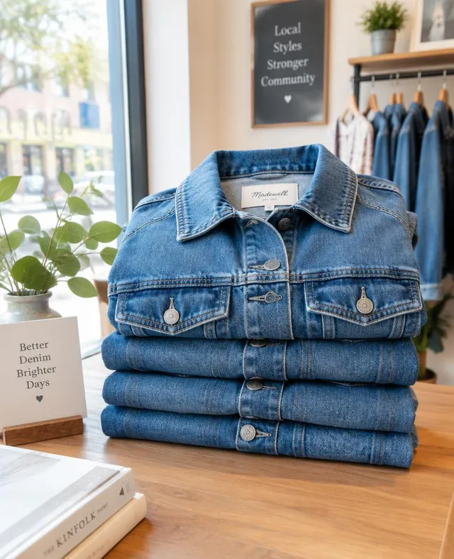 Folded denim from a local shop